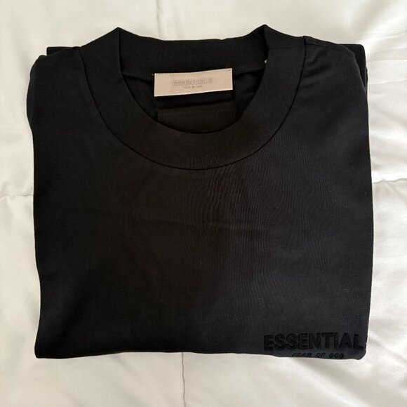 Fear of God Essentials T-Shirt Black Mens Size Large New - Picture 1 of 5